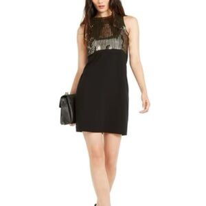 Michael Kors Silver Sequin Halter Mini Dress
